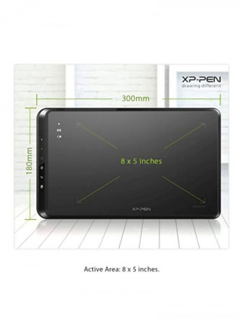 Digital Drawing Graphics Tablet With Pen Black