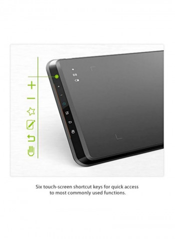 Digital Drawing Graphics Tablet With Pen Black