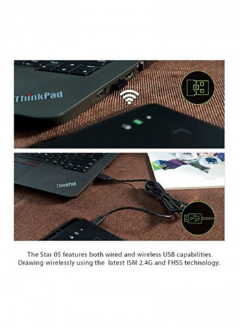 Digital Drawing Graphics Tablet With Pen Black