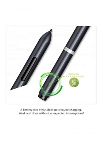 Digital Drawing Graphics Tablet With Pen Black