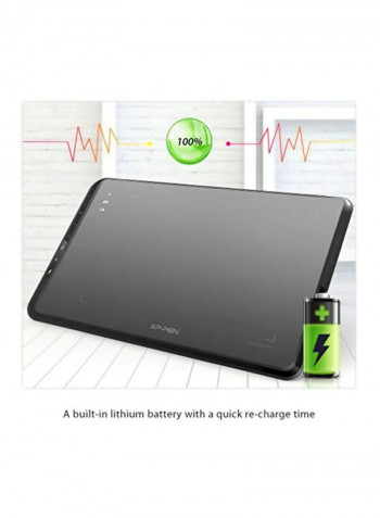 Digital Drawing Graphics Tablet With Pen Black