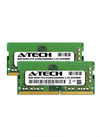 2-Piece DDR4 SODIMM PC4-21300 RAM Set 8GB Green/Black