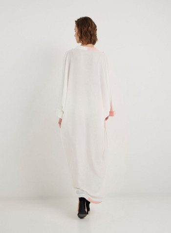 Pearl Detailed Maxi Dress Pink/White