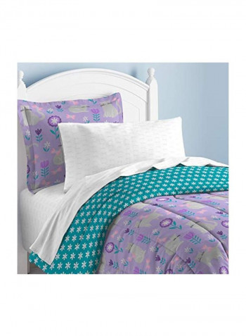 7-Piece Polyester Ultra Soft Comforter Set Polyester Purple/Blue Full