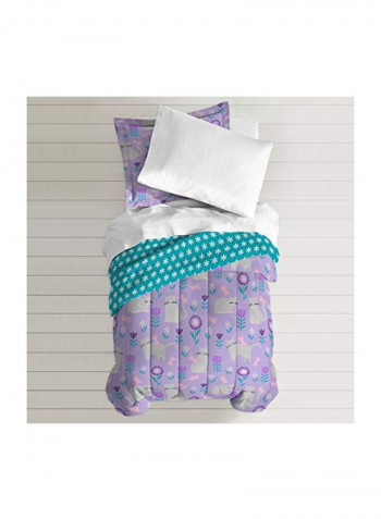 7-Piece Polyester Ultra Soft Comforter Set Polyester Purple/Blue Full