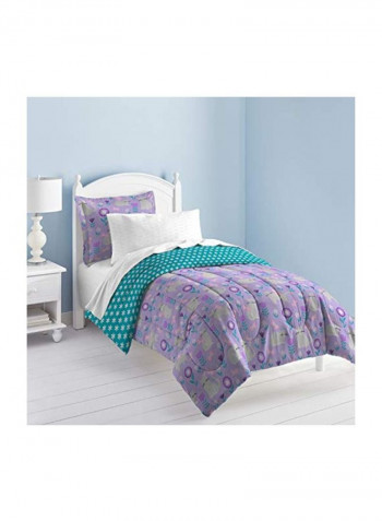 7-Piece Polyester Ultra Soft Comforter Set Polyester Purple/Blue Full