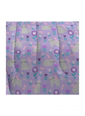 7-Piece Polyester Ultra Soft Comforter Set Polyester Purple/Blue Full