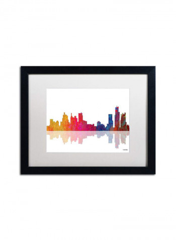 Boston Massachusetts Skyline Wall Art Multicolour 16 x 20inch