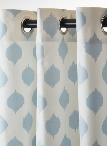 2-Piece Door Curtain With Valance Blue 145x300centimeter