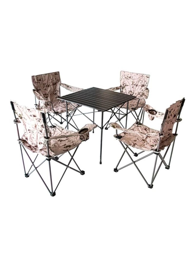 5-Piece Foldable Camping Table And Chair Set