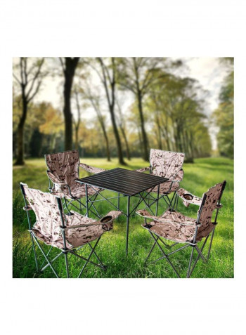 5-Piece Foldable Camping Table And Chair Set