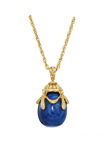 Alloy 14 Karat Gold Plated Egg Pendant Necklace
