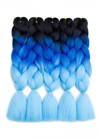 5-Piece Braided Hair Extension Black/Blue
