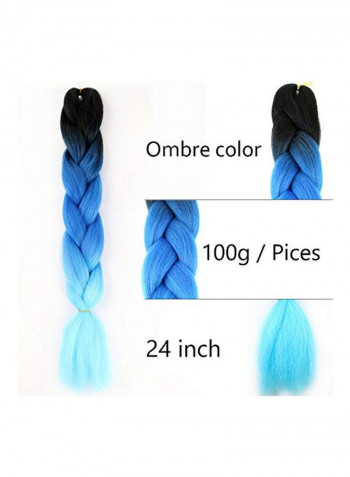 5-Piece Braided Hair Extension Black/Blue