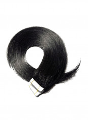 Pack Of 40 Long Straight Hair Extension With Double Sided Tape #1 Jet Black 14inch