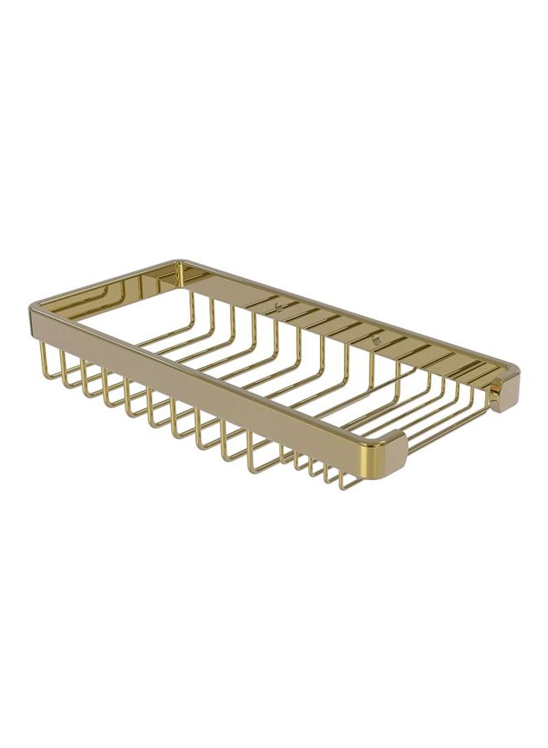 Wall Mounted Rectangular Combination Shower Basket Gold 10.5x1.8x4.8inch
