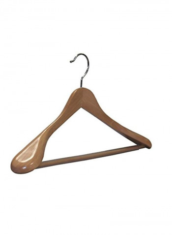 Pack Of 12 Wood Hanger Brown/Silver 2inch