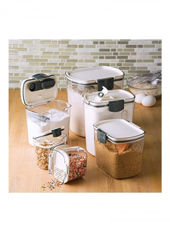 6-Piece Food Storage Container White/Black 8x12x10inch