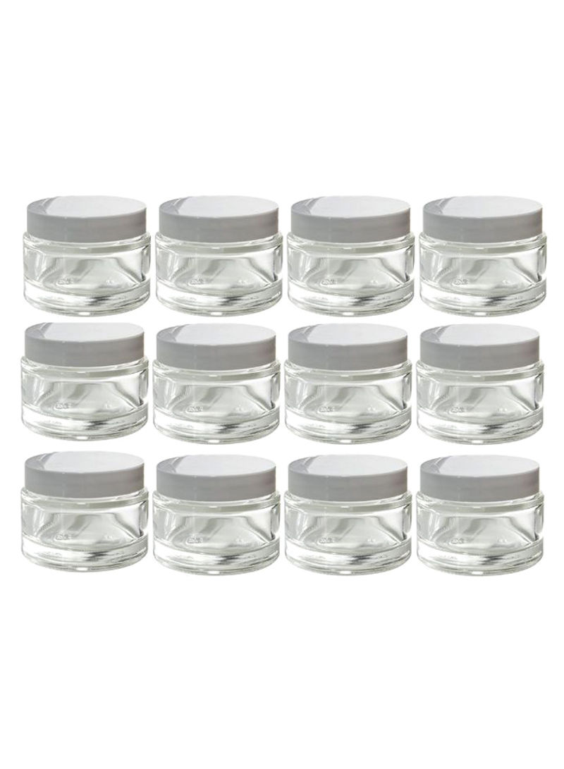 Pack Of 12 Thick Wall Balm Jar Clear/Grey