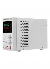 LED Display Voltage and Current Mini Regulated Power Supply with Alligator Leads White