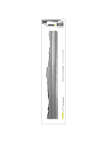 Torn Corrugated Cardboard Designed Cling Stamp Clear/Black