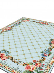 European Style Floral Rectangular Living Room Mat Multicolour 80(W)x180 (L)centimeter