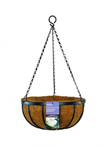 Georgian Hanging Basket With Coco Liner Brown/Black