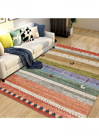 Striped Living Room Rectangular Carpet Multicolour 80(W)x180 (L)centimeter
