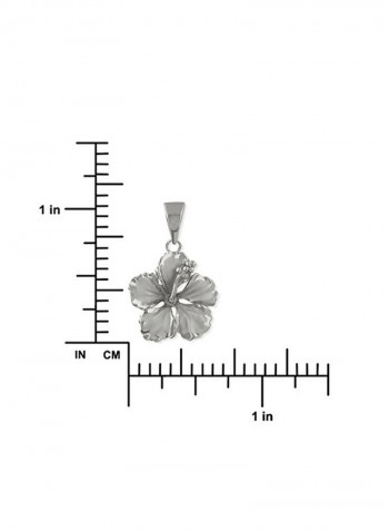 925 Sterling Silver Hibiscus Pendant Necklace