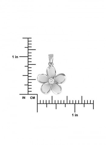 925 Sterling Silver Plumeria Pendant Necklace