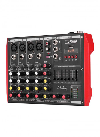 6-Channel Mixing Console With Built-In 48V Phantom Power Supports VM1046 Black/Red