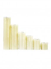6-Piece Battery Operated Flameless Candle Set With LED Timer Ivory