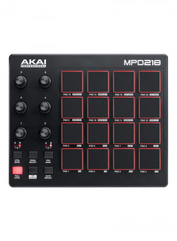 AKAI Pro MPD218 - Feature-Packed, Highly Playable Pad Controller MPD218 Black
