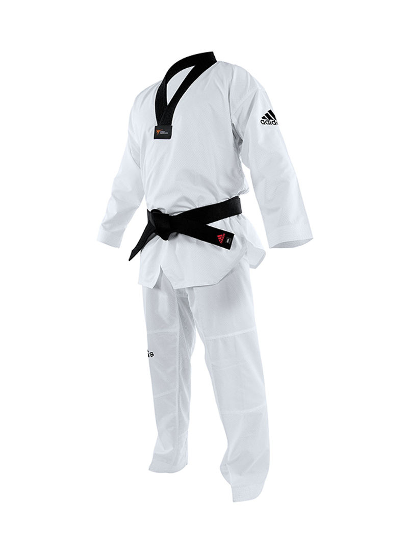 ADI-CONTEST Taekwondo Uniforn - White/Black, 160cm 160cm