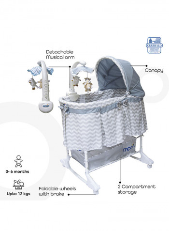 4 In 1 Convertible Soffy Baby Craddle - Grey