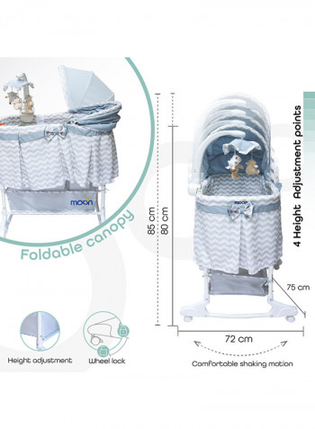 4 In 1 Convertible Soffy Baby Craddle - Grey