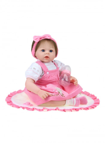 Reborn Baby Doll Girl With Feeding Bottle 50 x 15 x 25centimeter