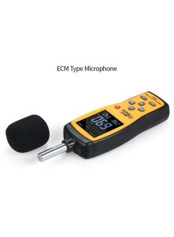 Digital LCD Sound Level Monitoring Tester Yellow/Black 210 x 65 x 28millimeter