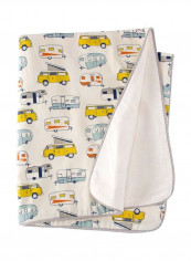 Happy Camper Quilt Cotton Blend White/Yellow/Orange 34x42inch