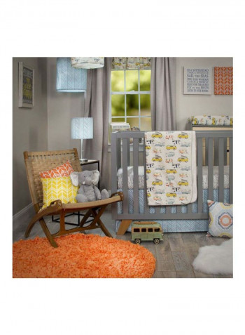 Happy Camper Quilt Cotton Blend White/Yellow/Orange 34x42inch