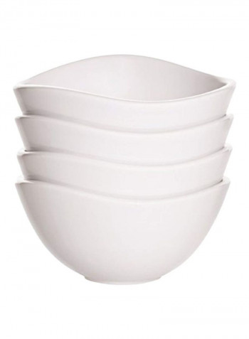 4-Piece Porcelain Bowl White 5inch