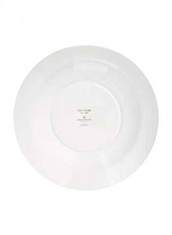 Rim Soup Plate White/Brown 9inch