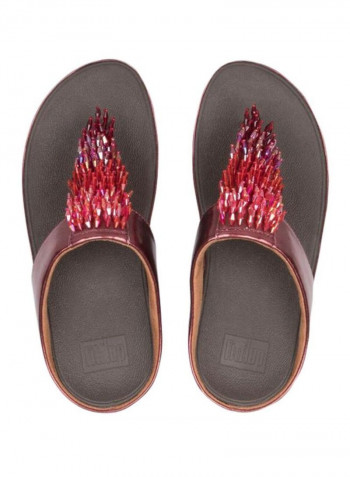 Rumba Ombre Toe Thongs Sandals Dark Red