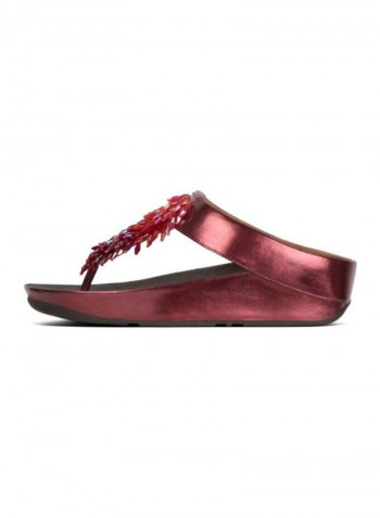 Rumba Ombre Toe Thongs Sandals Dark Red