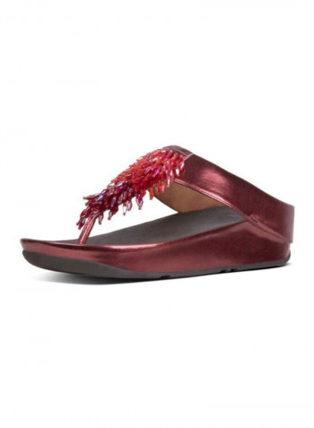 Rumba Ombre Toe Thongs Sandals Dark Red