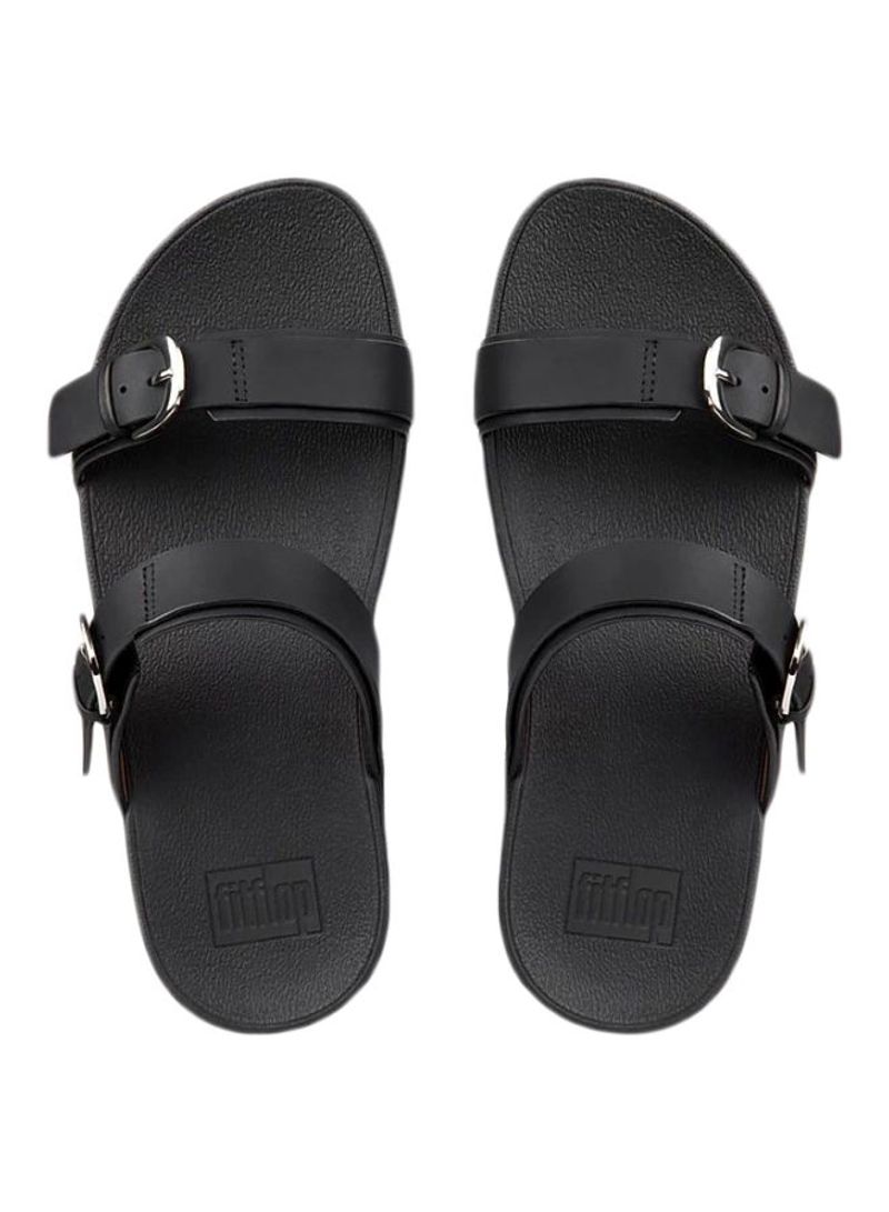 Edit Leather Slip-on Casual Sandals Black