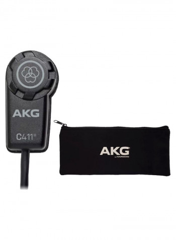 Miniature Condenser Vibration Pickup With Mini XLR Connector Black
