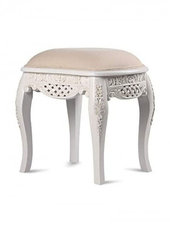 Antiq Louis Collection Wooden Stool White/Beige 50x40x48centimeter