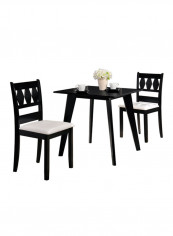 3-Piece Net Dining Set Black/White