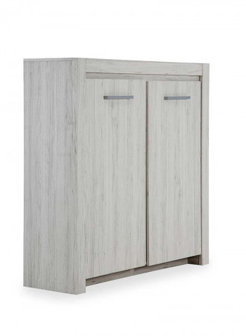 Juhu 2-Door Shoe Cabinet White 120 x 37 x 120cm